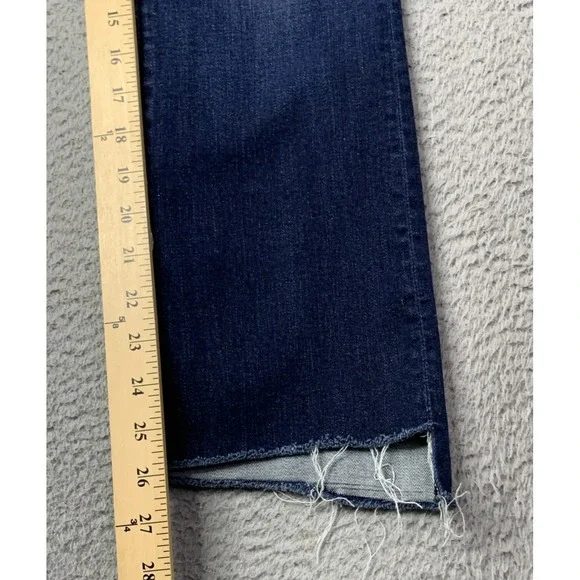 Mother Jeans Womens 27 The Insider Crop Step Fray Jeans Off Limits Dark Wash - Picture 3 of 11